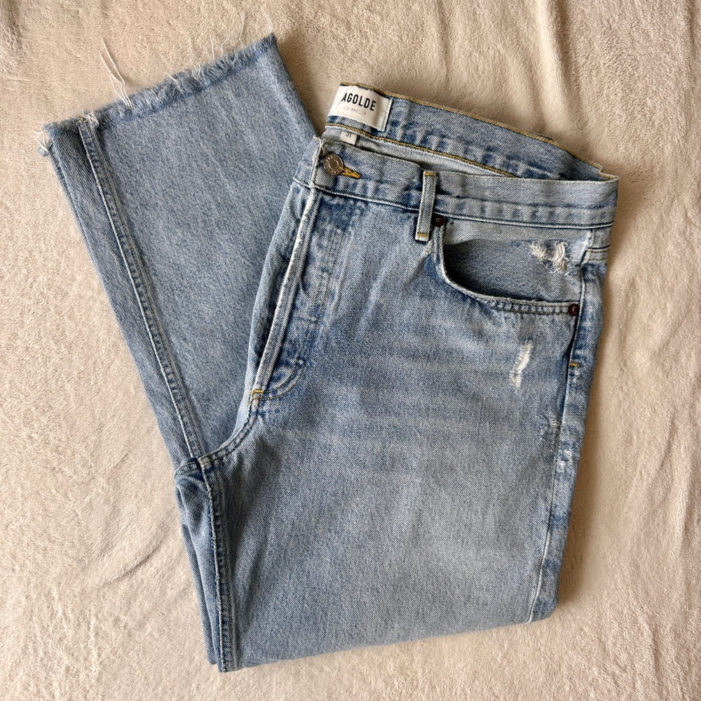Women’s Agolde Parker Jeans, Light Wash, Straight Leg, High Waisted, size 31 EUC